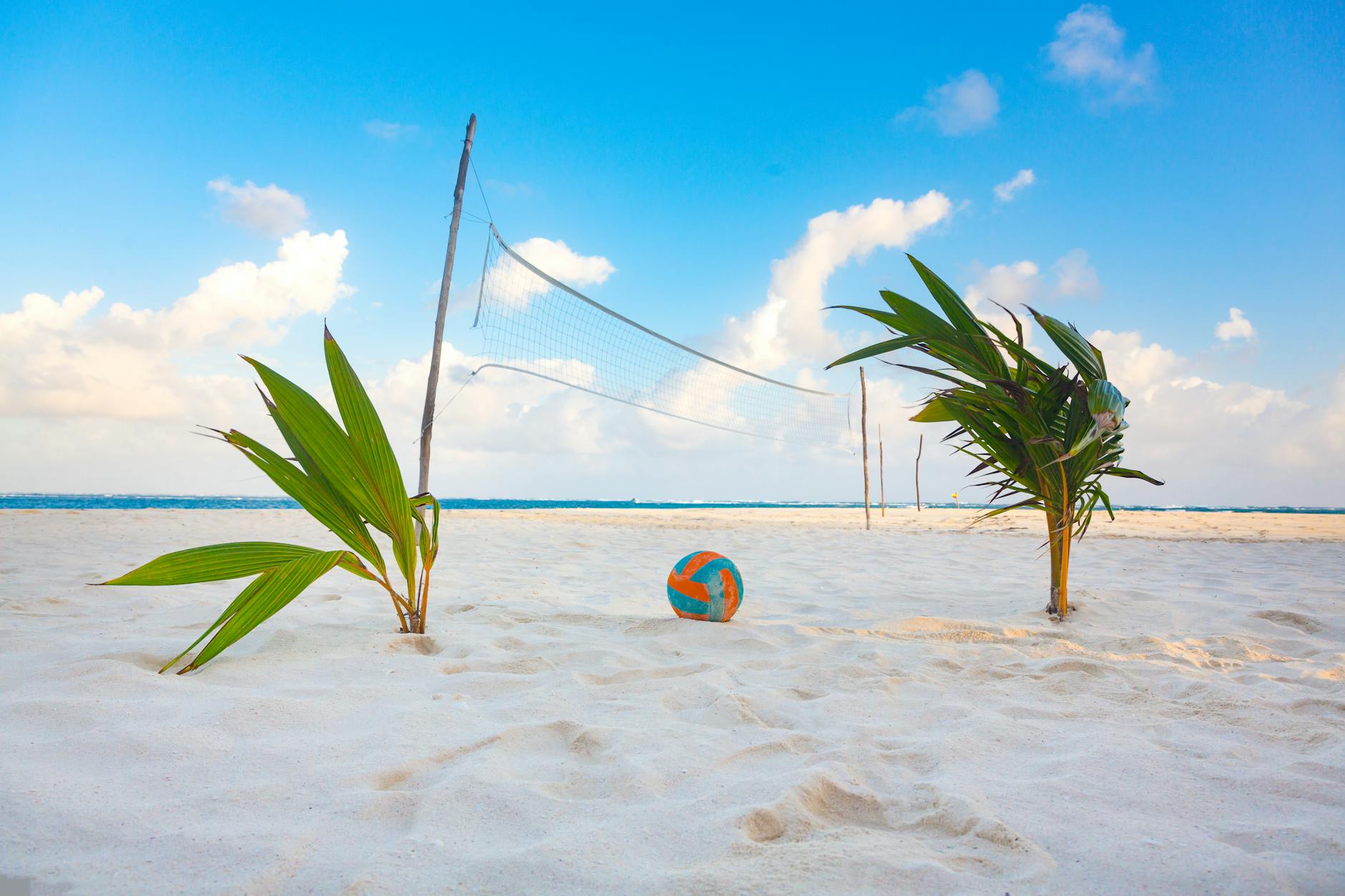 Beach volleyball at a Key West beach — recreational activities at Higgs Beach and Smathers Beach