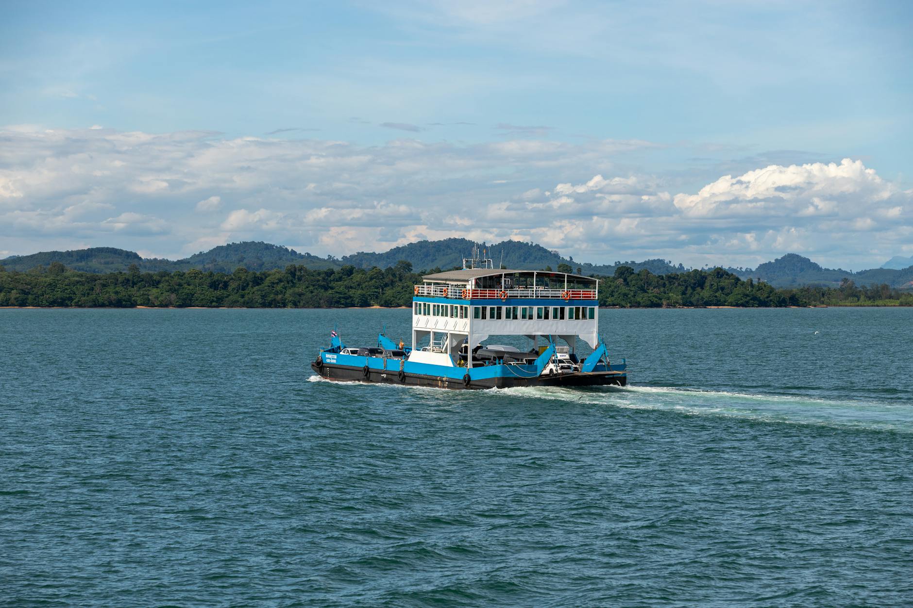 High-speed ferry crossing tropical waters en route to Key West