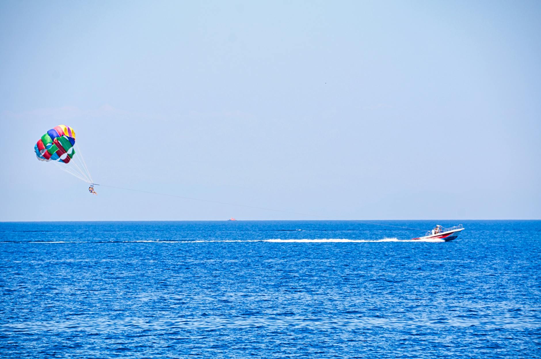 Parasailing high above the ocean with panoramic views — Key West water sports parasailing