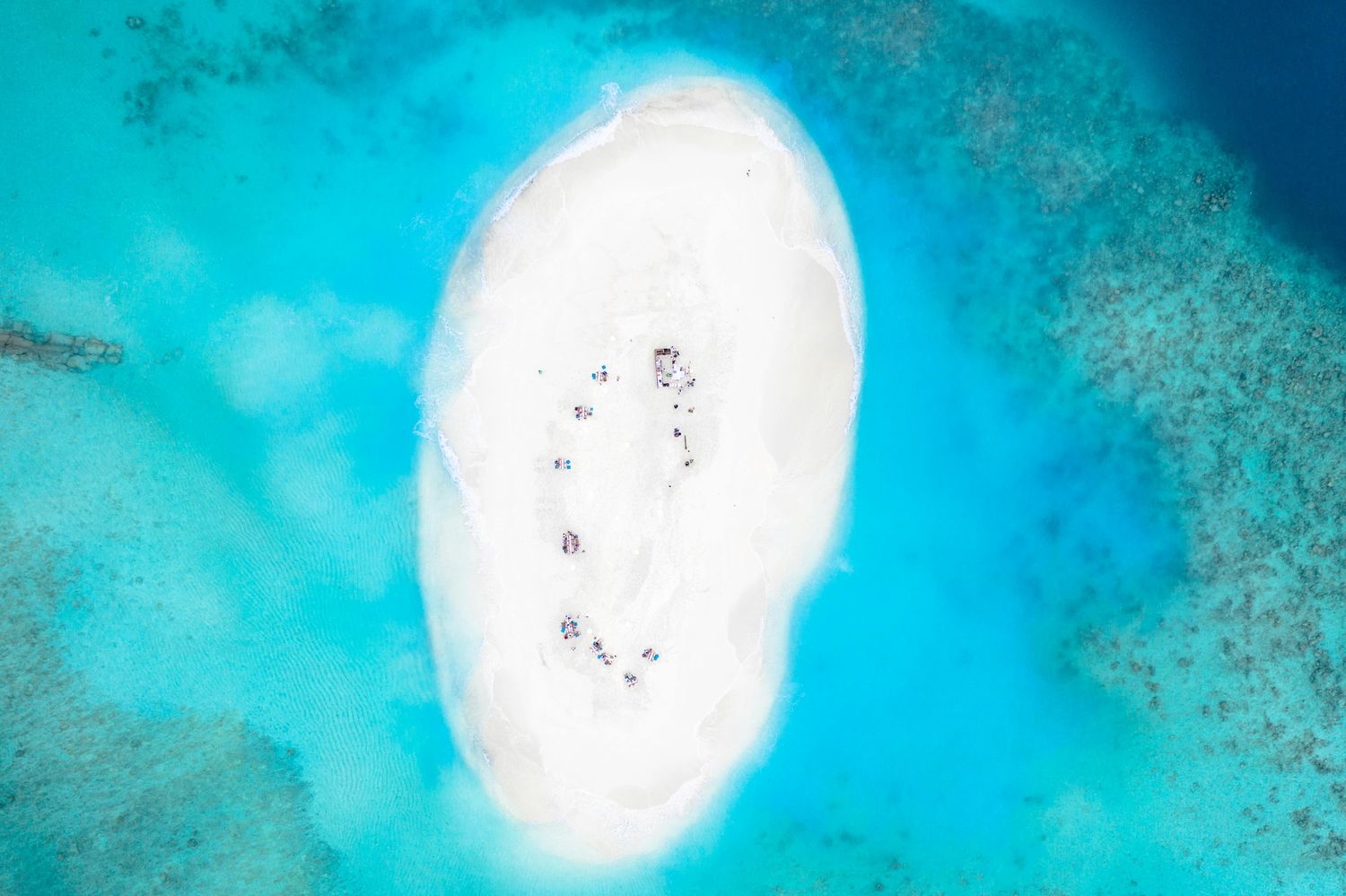 Aerial view of a tropical island similar to Garden Key Dry Tortugas day trip