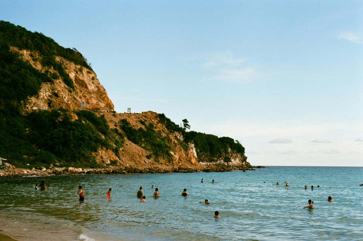 Swimming at Fort Zachary Taylor Beach in clear turquoise water