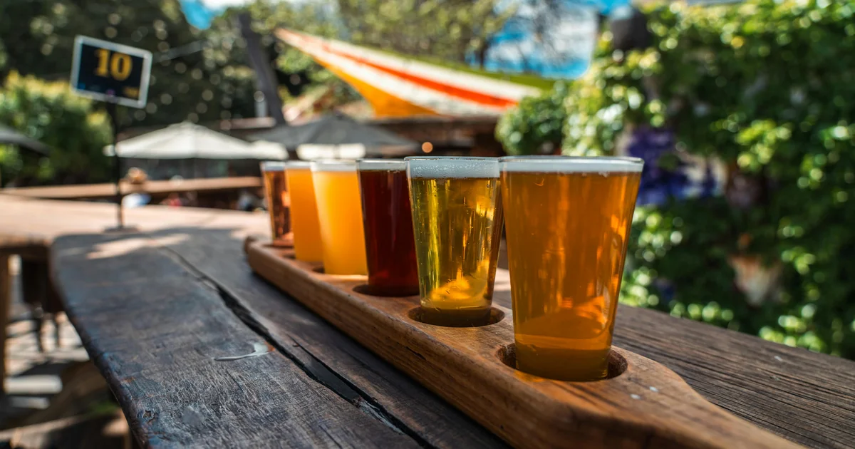 Key West breweries craft beer flight on a bar