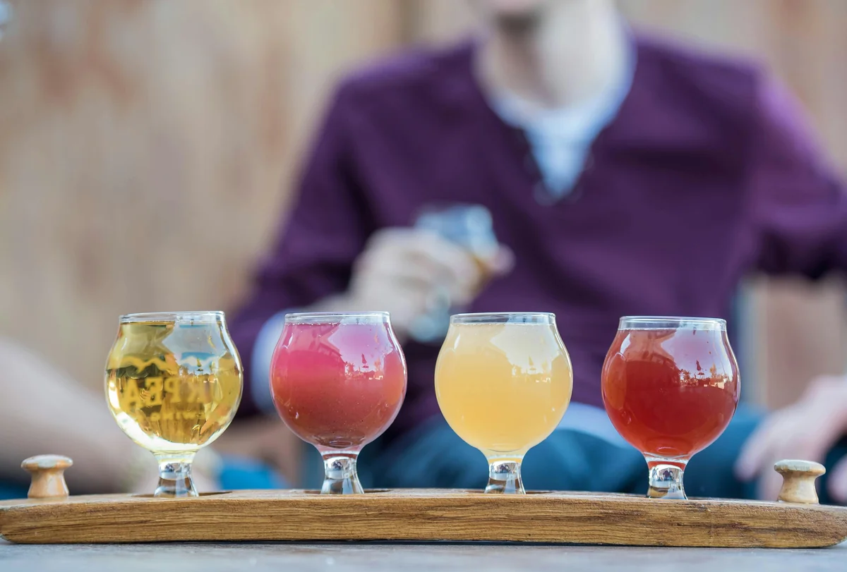 Craft beer tasting flight in Key West