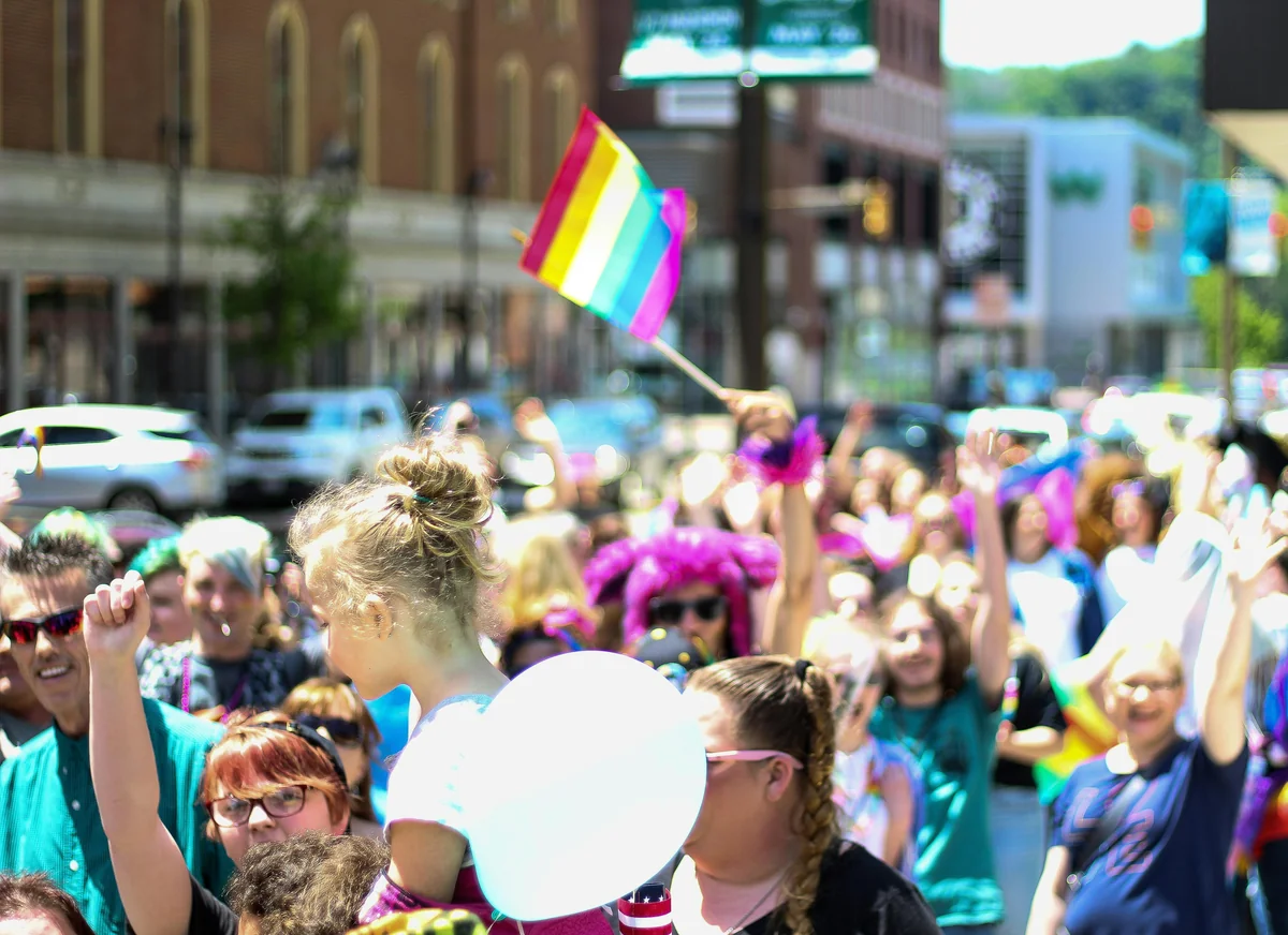 An LGBTQ celebration crowd in Key West
