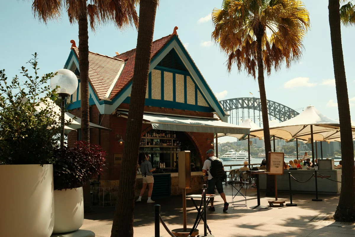 An open-air waterfront cafe in Key West