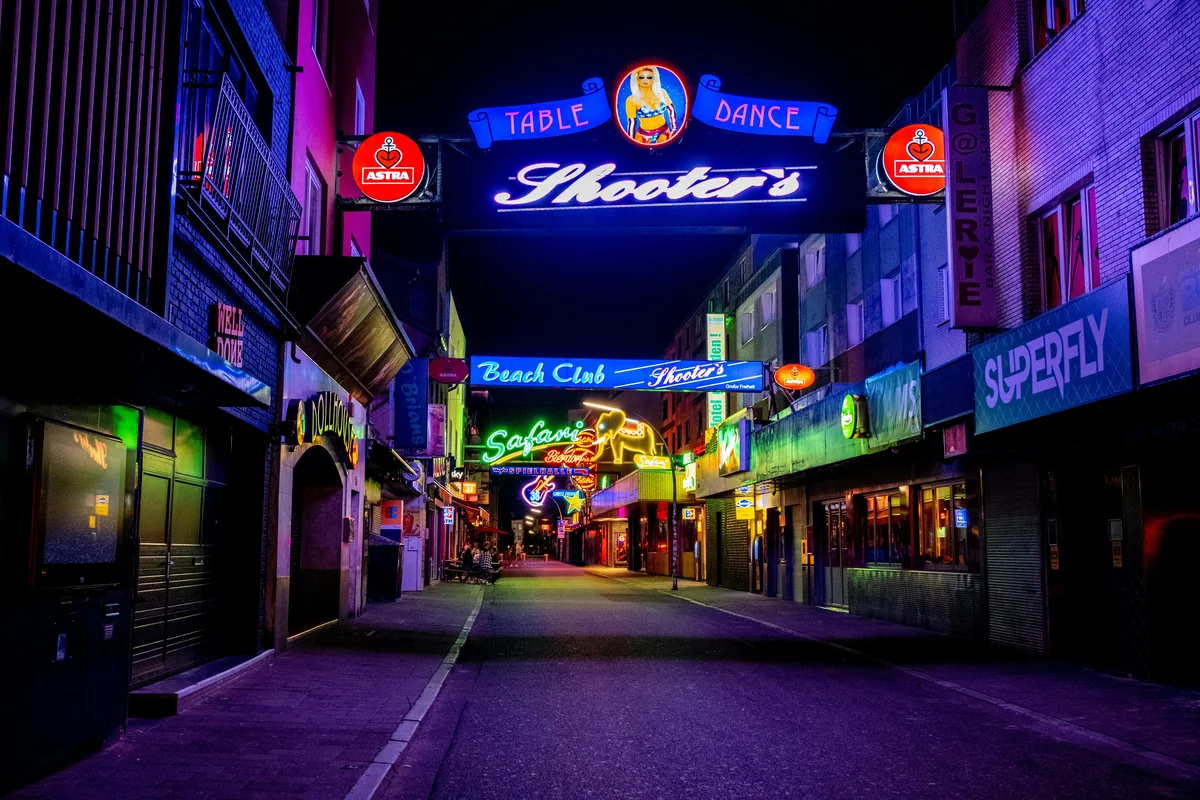 Neon-lit bars on a Key West bar crawl