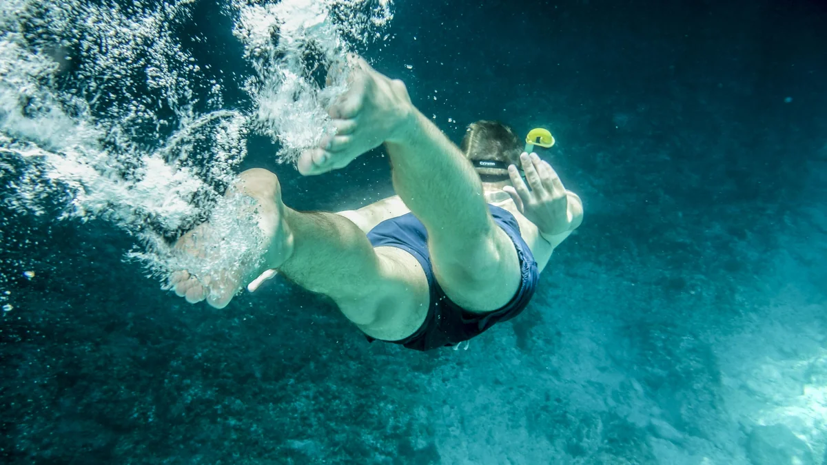 A snorkeler on a Key West reef trip