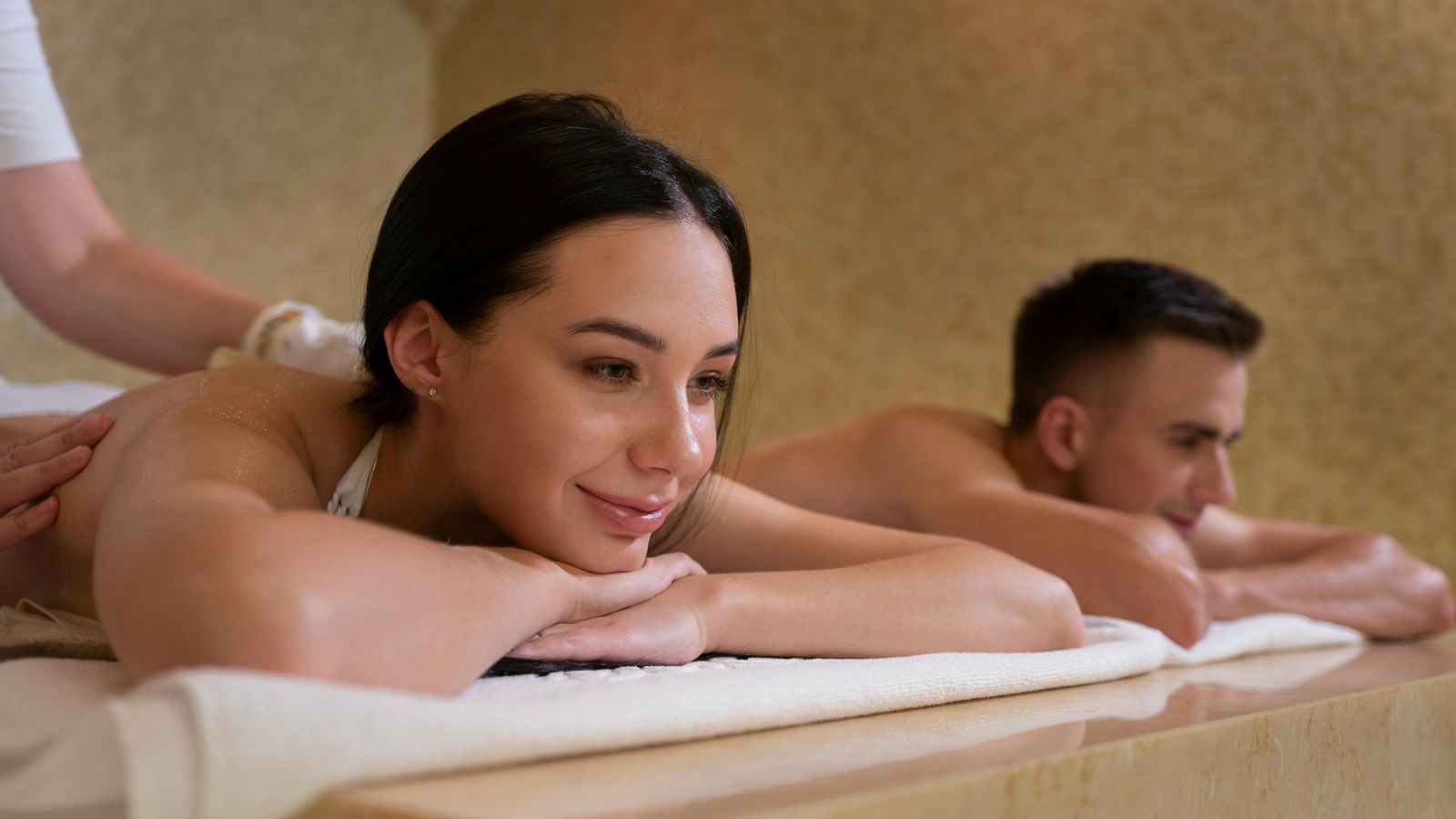Couple receiving a relaxing side-by-side spa massage on a Key West romantic getaway