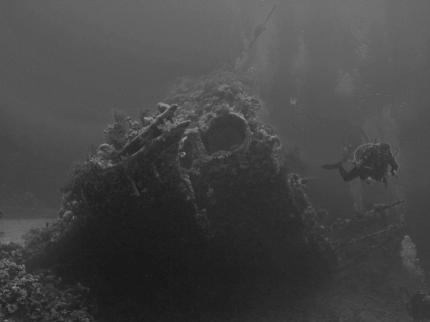 Diver near shipwreck similar to the Vandenberg in Key West scuba diving