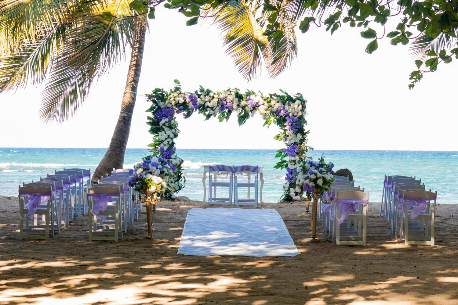 Floral arch at a beach Key West wedding venue