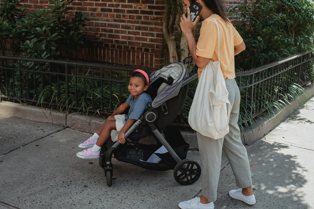 Pushing a stroller in Old Town Key West