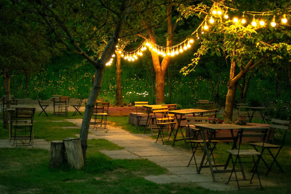 A garden courtyard restaurant in Key West